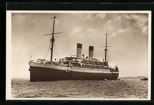 AK M.S. Monte Olivia, Passagierschiff auf hoher See