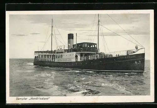 AK Dampfer Nordfriesland auf dem Wasser