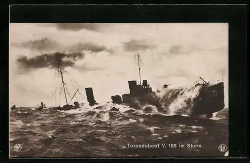 AK Torpedoboot V. 188 im Sturm, Kriegsschiff