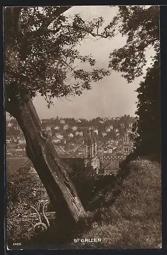 AK St. Gallen, Ortsansicht aus der Vogelschau