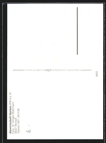 AK Beinwil, Alpwirtschaft Horben, Bes. Fam. W. Villiger-Rüttimann