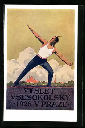 Künstler-AK Prag, Sokol 1926, VIII Slet Vsesokolsky