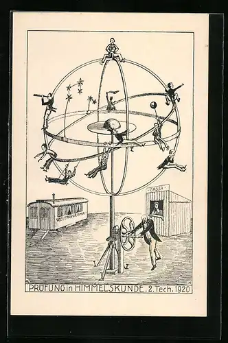 AK Prüfung in Himmelskunde, 2. Tech. 1920, studentische Szene