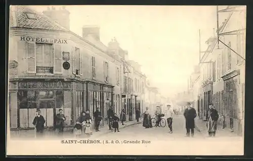 AK Saint-Chéron, Grande Rue, Strassenpartie