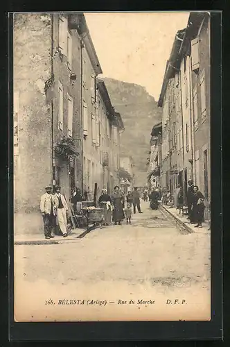 AK Bélesta, Rue du Marché, Ortspartie