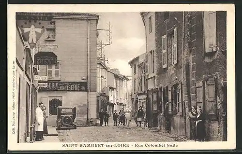 AK Saint Rambert-sur-Loire, Rue Colombert Solle, Strassenansicht