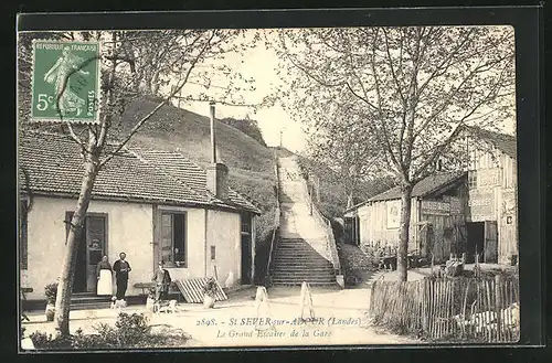 AK St Sever-sur-Adour, Le Grand Escalier de la Gare