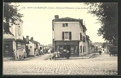 AK Mont-de-Marsan, Boulevard Delamarre et Rue du Bourg Neuf