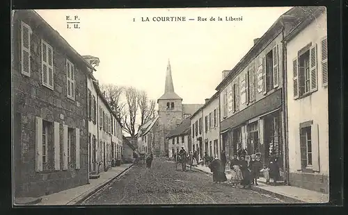 AK La Courtine, Rue de la Liberté