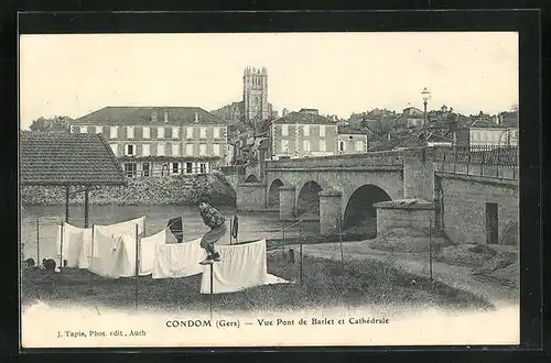 AK Condom, Vue Pont de Barlet et Cahthédrale