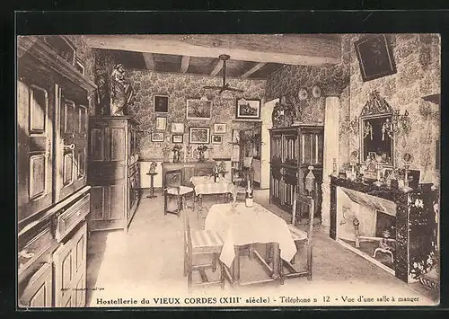 AK Cordes-sur-Ciel Hostellerie du Vieux Cordes, Vue d`une salle á manger