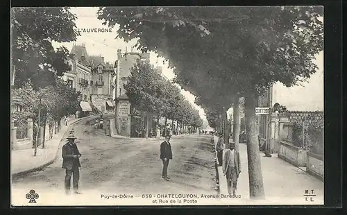 AK Châtel-Guyon, Avenue Baraduc et Rue de la Poste