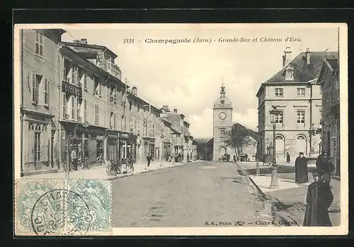 AK Champagnole, Grande-Rue et Château d`Eau