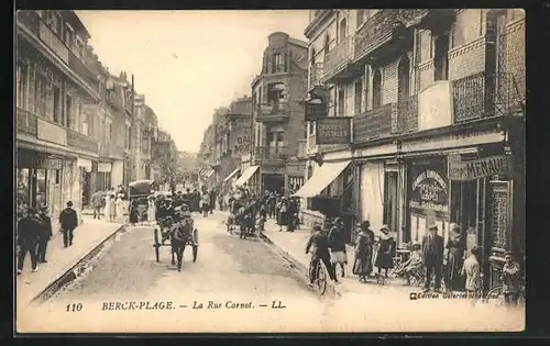 AK Berck-Plage, La Rue Carnot, Strassenpartie