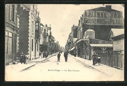 AK Berck-Plage, La Rue Carnot, Strassenpartie