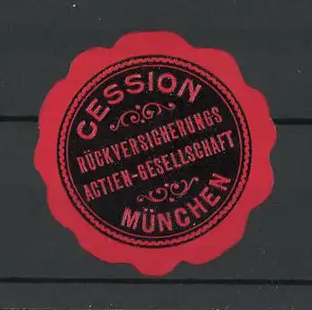 Präge-Reklamemarke Cession Rückversicherungs-Actien-Gesellschaft München