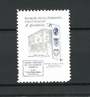 Reklamemarke Bologna, Mostra Filatelica e Numismatica Borsa Commerciale 1957, Casa Arigati