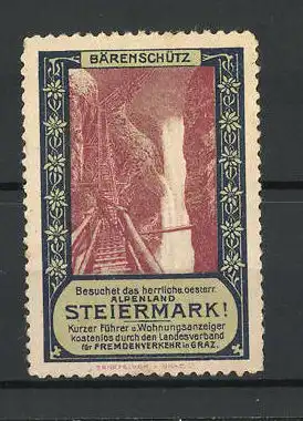 Reklamemarke Steiermark, Brücke und Wasserfall Bärenschütz