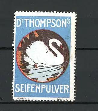 Reklamemarke Dr. Thompson's Seifenpulver, Schwan