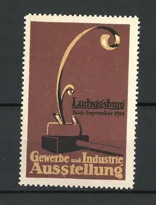 Reklamemarke Ludwigsburg, Gewerbe- und Industrieausstellung 1914, Messelogo Hammer