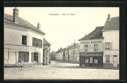 AK Champlan, Rue de Paris, Ortspartie
