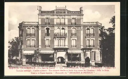 AK Verdun, Hotel Terminus, Gebäudeansicht