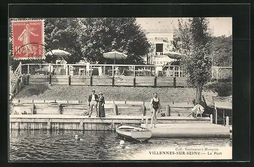 AK Villenes-sur-Seine, Le Port