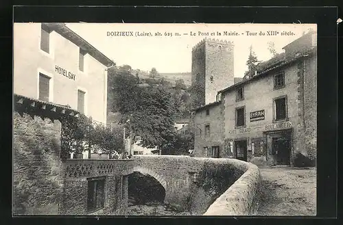 AK Doizieux, Le Pont et la Mairie