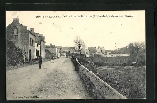 AK Savenay, Rue du Pontron, Strassenpartie