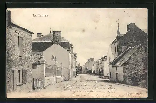 AK Le Temple, Une rue, Strassenpartie