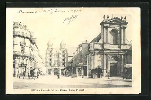 AK Dijon, Place Saint-Etienne, Bourse, Eglise Saint-Michel