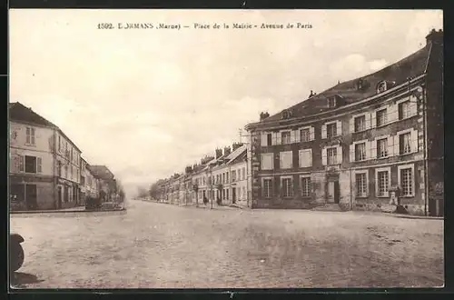AK Dormans, Place de la Mairie - Avenue de Paris