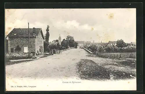 AK Spincourt, Entree, Rue et Eglise