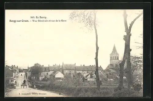 AK Bengy-sur-Craon, Vue générale et rue de la Gare