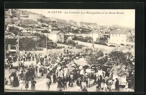 AK Cette, La Corniche, Les Braquettes et la Butte Ronde