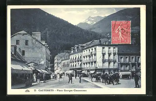 AK Cauterets, Place Georges Clemenceau