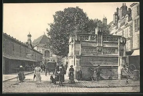 AK Blois, la Fontaine Louis XII.