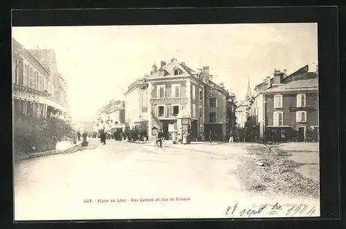 AK Gap, Place du Lion, Rue Carnot et rue de France