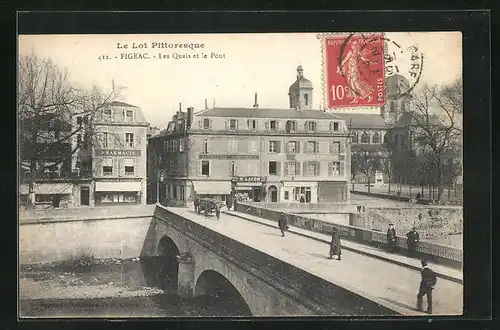 AK Figeac, Les quais et le Pont