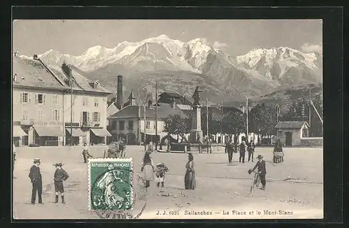 AK Sallanches, La Place et le Mont-Blanc