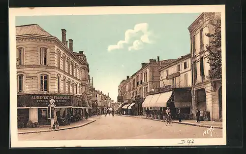 AK Marmande, Rue Puygueraud, Strassenpartie