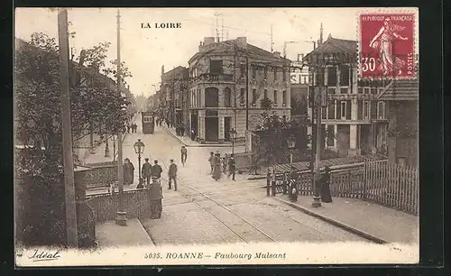 AK Roanne, Faubourg Mulsant, Strassenpartie