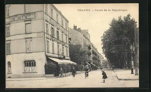 AK Roanne, Cours de la Rèpublique, Hotel de la Gare