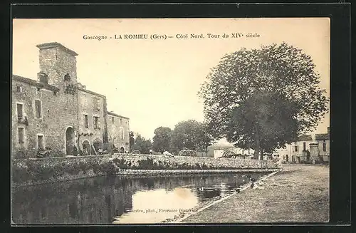 AK La Romieu, Cotè Nord, Tour du XIV. siècle