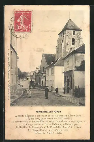 AK Morsang-sur-Orge, Ortspartie mit Kirche