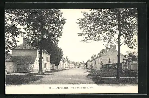 AK Dormans, Vue prise des Allées
