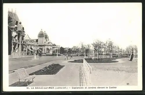 AK La Baule-sur-Mer, Esplanade et Jardins devant le Casino