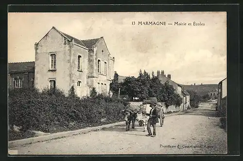 AK Marmagne, Mairie et Écoles