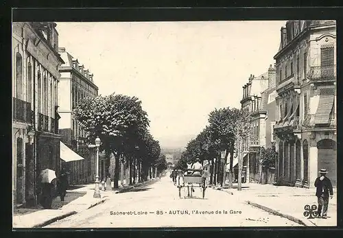 AK Autun, l'Avenue de la Gare