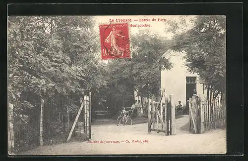 AK Le Creusot, Entrée du Parc, Montporcher